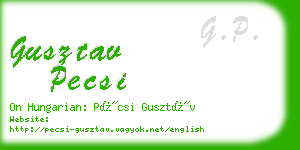 gusztav pecsi business card